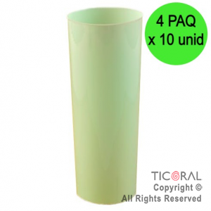 VASO TRAGO LARGO PP KV VERDE PASTEL 280CC (4 pack x 10 unid)